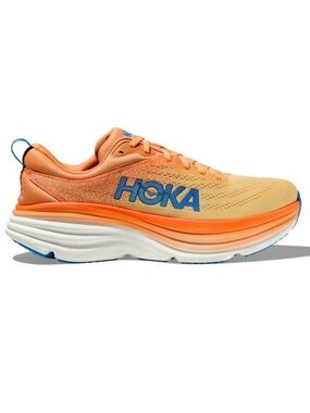 Hoka Bondi 8 Light Impala Mock Orange/Blue/White Mens size 10 NEW!!!